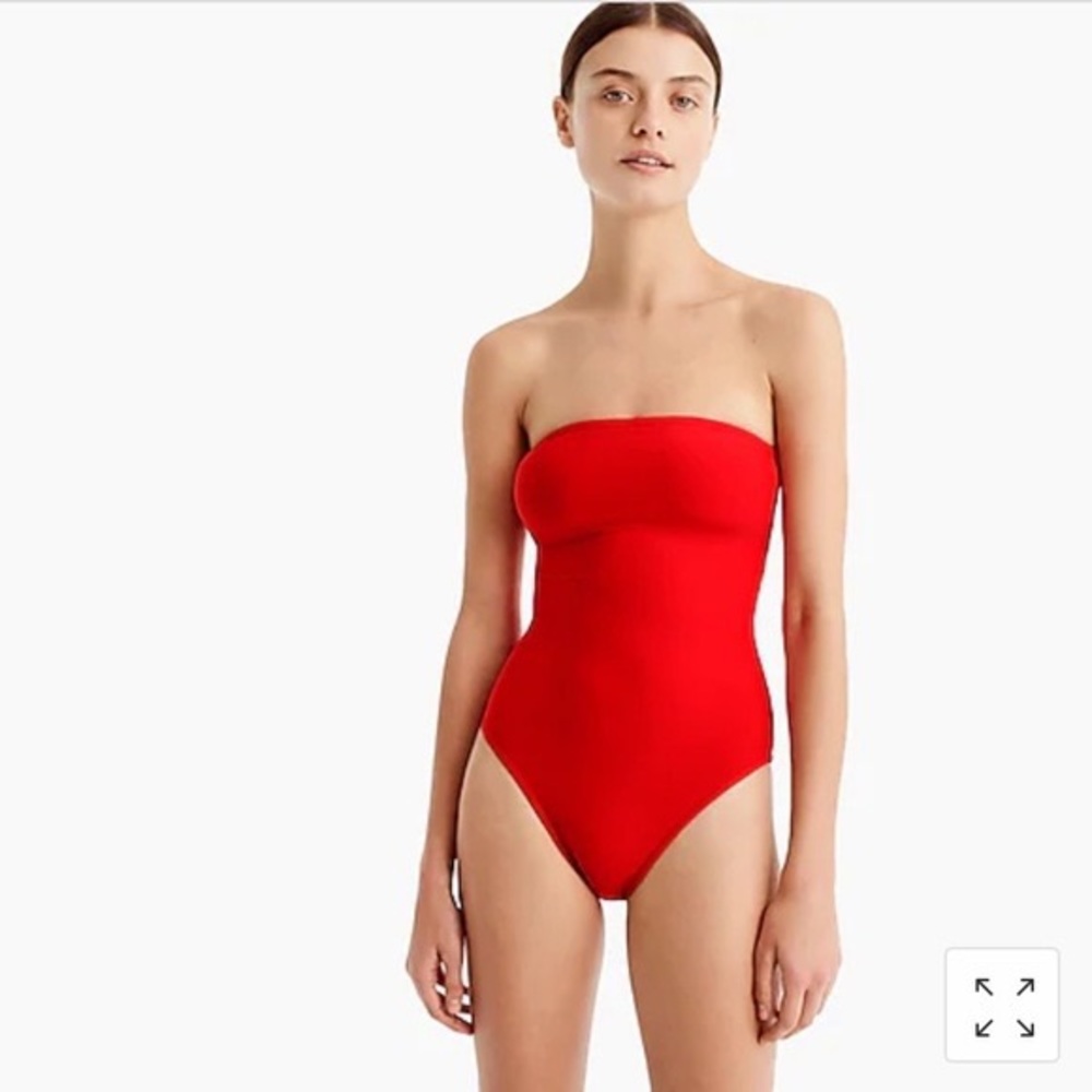 J. Crew cross back bandeau one piece, red